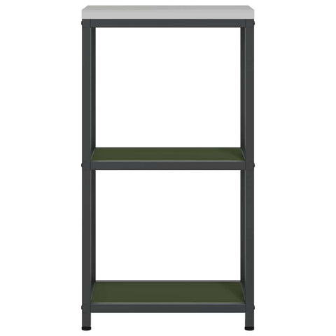 vidaXL Kitchen Storage Shelf with Shelf with Storage Olive green Steel