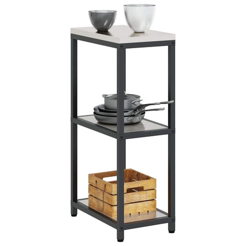 vidaXL Kitchen Storage Shelf with Shelf Silver Stainless steel
