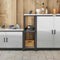 vidaXL Kitchen Storage Shelf with Shelf Silver Galvanised steel