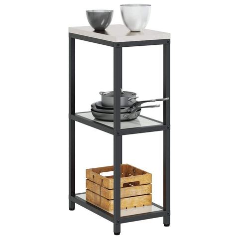 vidaXL Kitchen Storage Shelf with Shelf Silver Galvanised steel