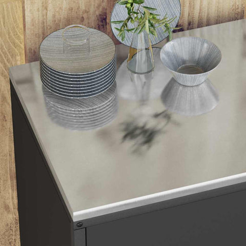 vidaXL Kitchen Storage Cabinet with Shelf with Storage Black Steel