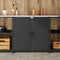 vidaXL Kitchen Storage Cabinet with Shelf with Storage Black Steel