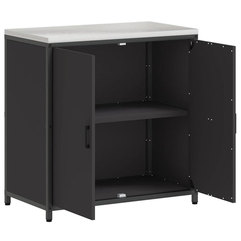 vidaXL Kitchen Storage Cabinet with Shelf with Storage Black Steel