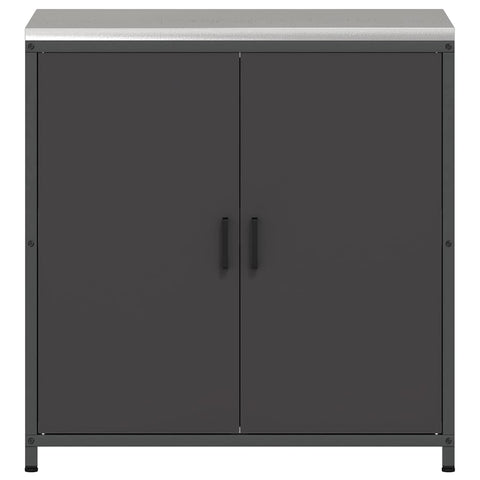 vidaXL Kitchen Storage Cabinet with Shelf with Storage Black Steel