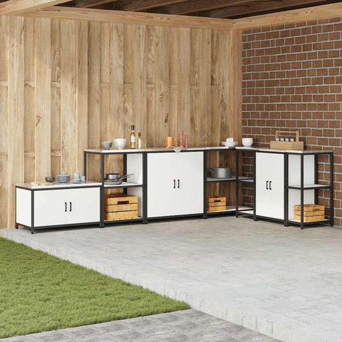 vidaXL Kitchen Storage Cabinet with Shelf with Storage White Steel