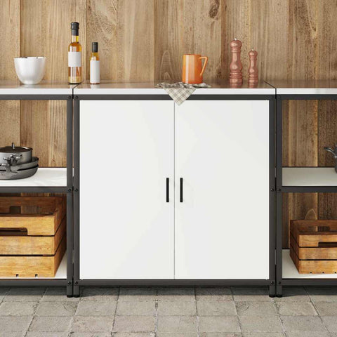 vidaXL Kitchen Storage Cabinet with Shelf with Storage White Steel