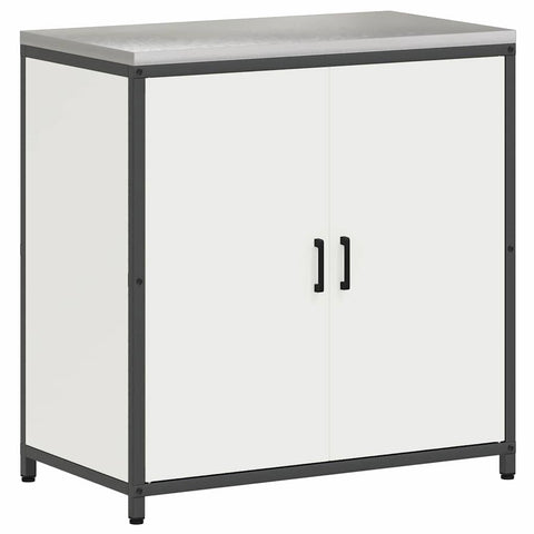 vidaXL Kitchen Storage Cabinet with Shelf with Storage White Steel