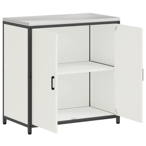 vidaXL Kitchen Storage Cabinet with Shelf with Storage White Steel