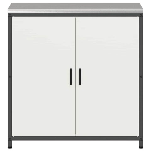 vidaXL Kitchen Storage Cabinet with Shelf with Storage White Steel