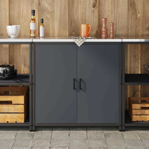vidaXL Kitchen Storage Cabinet with Shelf with Door Anthracite Steel