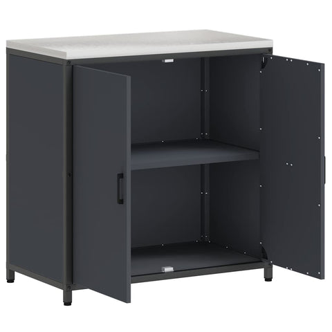 vidaXL Kitchen Storage Cabinet with Shelf with Door Anthracite Steel