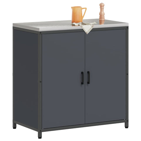 vidaXL Kitchen Storage Cabinet with Shelf with Door Anthracite Steel