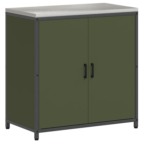 vidaXL Kitchen Storage Cabinet with Shelf with Door Olive green Steel