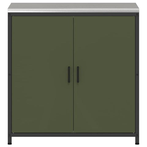 vidaXL Kitchen Storage Cabinet with Shelf with Door Olive green Steel
