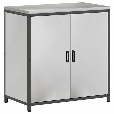 vidaXL Kitchen Storage Cabinet with Shelf with Storage with Door Silver Stainless steel