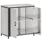 vidaXL Kitchen Storage Cabinet with Shelf with Storage with Door Silver Stainless steel