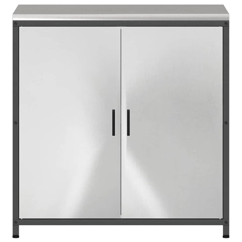 vidaXL Kitchen Storage Cabinet with Shelf with Storage with Door Silver Stainless steel