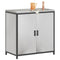 vidaXL Kitchen Storage Cabinet with Shelf with Storage with Door Silver Stainless steel
