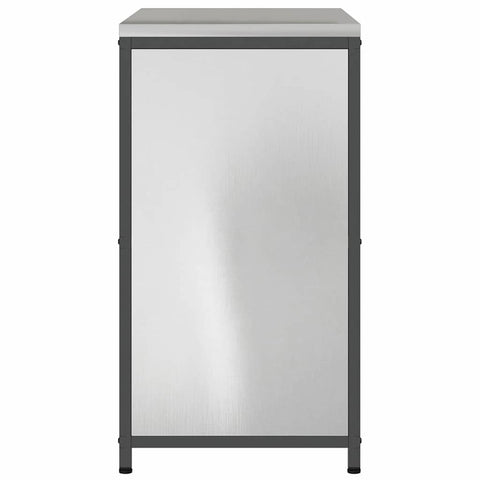 vidaXL Kitchen Storage Cabinet with Shelf with Storage with Door Silver Stainless steel