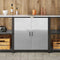 vidaXL Kitchen Storage Cabinet with Shelf Silver Galvanised steel