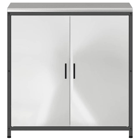 vidaXL Kitchen Storage Cabinet with Shelf Silver Galvanised steel
