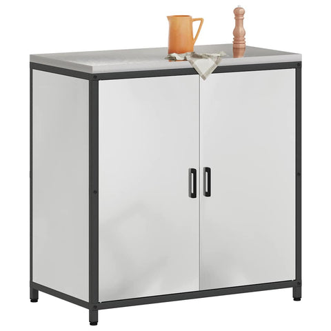 vidaXL Kitchen Storage Cabinet with Shelf Silver Galvanised steel