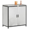 vidaXL Kitchen Storage Cabinet with Shelf Silver Galvanised steel