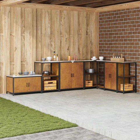 vidaXL Kitchen Storage Cabinet with Shelf Rusty Weathering steel