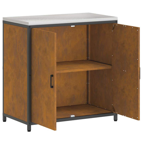vidaXL Kitchen Storage Cabinet with Shelf Rusty Weathering steel