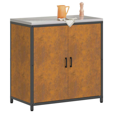 vidaXL Kitchen Storage Cabinet with Shelf Rusty Weathering steel