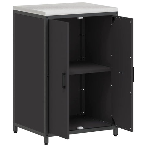 vidaXL Kitchen Storage Cabinet with Shelf with Storage Black Steel