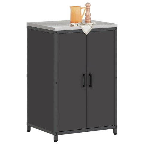 vidaXL Kitchen Storage Cabinet with Shelf with Storage Black Steel