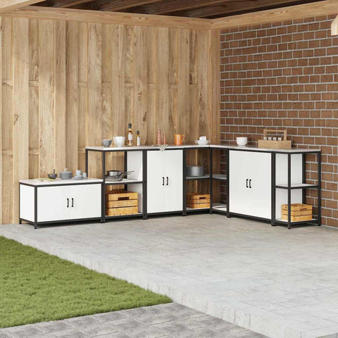 vidaXL Kitchen Storage Cabinet with Shelf with Storage White Steel