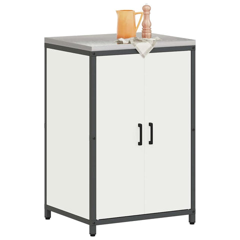 vidaXL Kitchen Storage Cabinet with Shelf with Storage White Steel