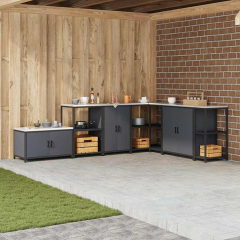 vidaXL Kitchen Storage Cabinet with Shelf with Door Anthracite Steel