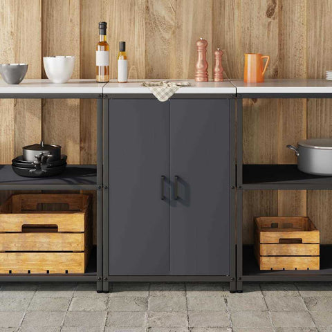 vidaXL Kitchen Storage Cabinet with Shelf with Door Anthracite Steel