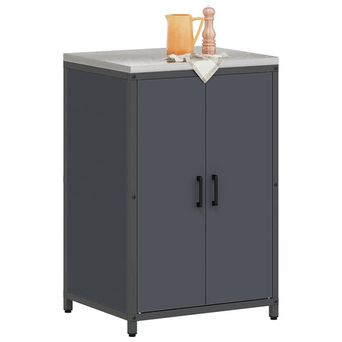 vidaXL Kitchen Storage Cabinet with Shelf with Door Anthracite Steel