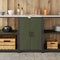 vidaXL Kitchen Storage Cabinet with Shelf with Door Olive green Steel