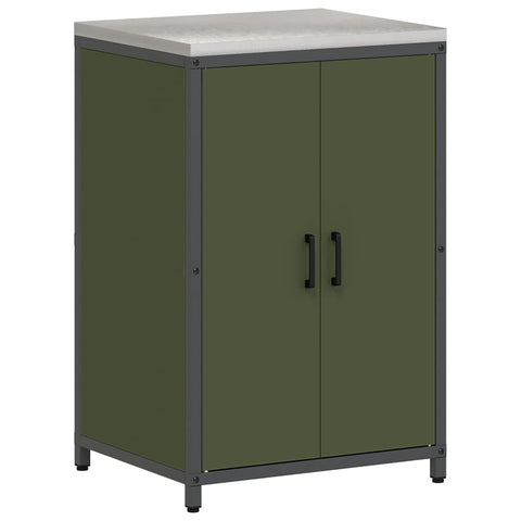 vidaXL Kitchen Storage Cabinet with Shelf with Door Olive green Steel