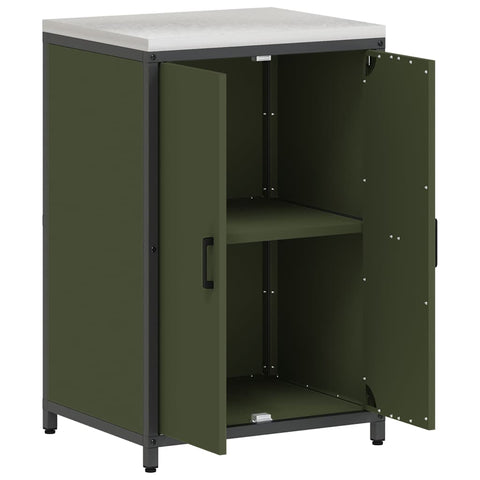 vidaXL Kitchen Storage Cabinet with Shelf with Door Olive green Steel