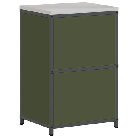 vidaXL Kitchen Storage Cabinet with Shelf with Door Olive green Steel