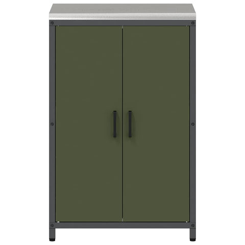 vidaXL Kitchen Storage Cabinet with Shelf with Door Olive green Steel