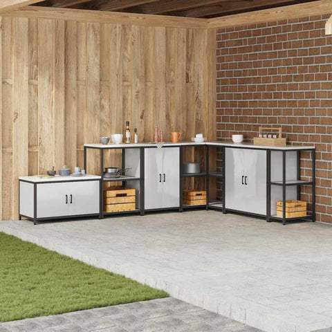 vidaXL Kitchen Storage Cabinet with Shelf Silver Stainless steel
