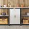 vidaXL Kitchen Storage Cabinet with Shelf Silver Stainless steel