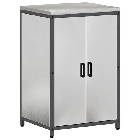 vidaXL Kitchen Storage Cabinet with Shelf Silver Stainless steel