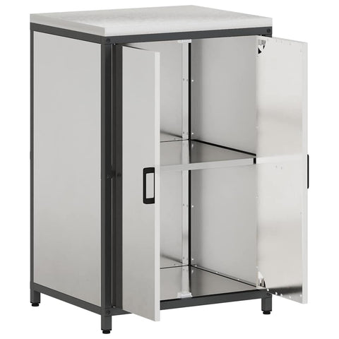 vidaXL Kitchen Storage Cabinet with Shelf Silver Stainless steel