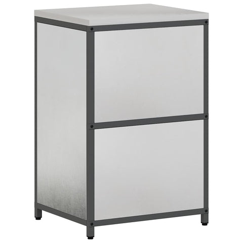 vidaXL Kitchen Storage Cabinet with Shelf Silver Stainless steel