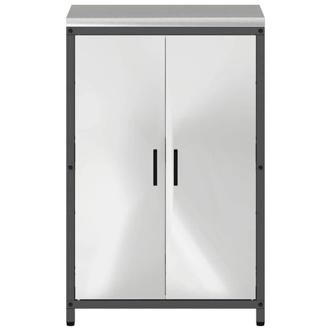 vidaXL Kitchen Storage Cabinet with Shelf Silver Stainless steel
