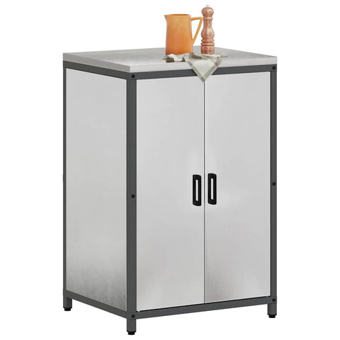 vidaXL Kitchen Storage Cabinet with Shelf Silver Stainless steel