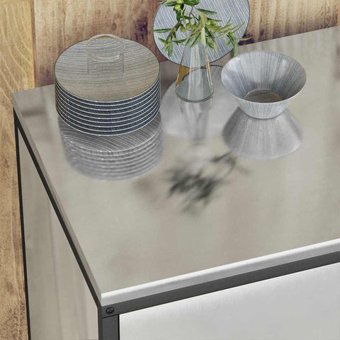 vidaXL Kitchen Storage Cabinet with Shelf Silver Galvanised steel
